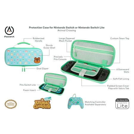 PowerA Protection Case for Nintendo Switch - OLED Model, Nintendo Switch or Nintendo Switch Lite - Animal Crossing
