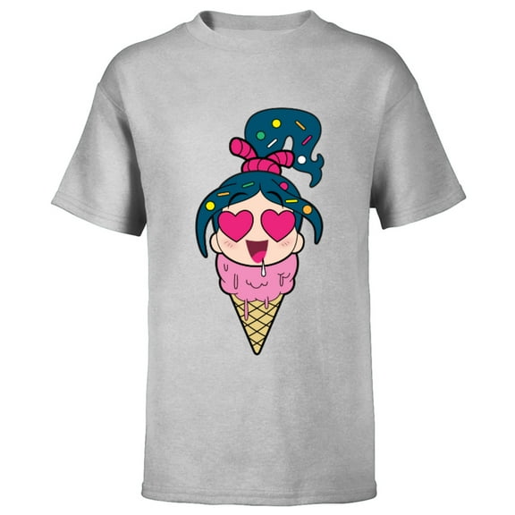 Disney Ralph Breaks the Internet Vanellope Ice Cream T-Shirt - Short Sleeve T-Shirt for Kids - Customized-Athletic Heather