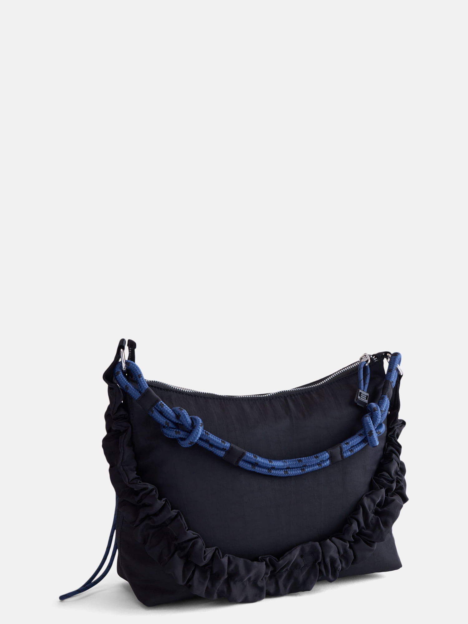 No Boundaries Women’s Medium Nylon Tote with Crossbody Scrunch Strap, Black