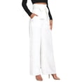 thumbnail image 3 of Pantalones Palazzo de Pierna para Mujer, con Cinturón, Cintura Alta, Informales, Holgados, Largos y con Bolsillos. L, 3 of 10