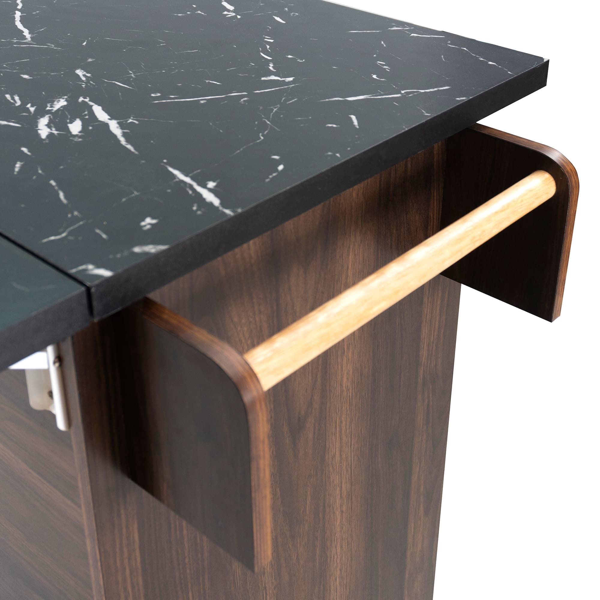 MAYEERTY Kitchen Island Trash Storage Drop Leaf Extra Counter Space Kitchen
