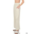 thumbnail image 3 of Zenana Women & Plus Smocked Wide Waistband Flared Bottom Casual Lounge Gaucho Pants, 3 of 4