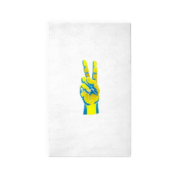 CafePress - Peace For Ukraine Ukrainian Hand Pe - 3'x5' Decorative Area Rug, Fabric Throw Rug