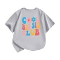 thumbnail image 3 of Bearichfupo Children's Casual Short Sleeved T Shirt Day Letter Print Round Neck T Shirt,Girls Crewneck Tees,Sizes 4-5 Years, 3 of 5