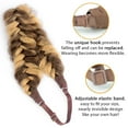 thumbnail image 2 of DIGUAN Messy Wide 2 Strands Synthetic Hair Braided Headband Classic Chunky Plaited Braids Elastic Stretch Hairpiece (Highlighted Medium Brown), 2 of 3