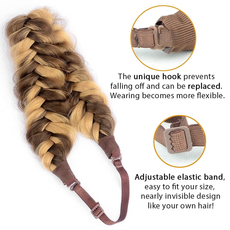 DIGUAN Messy Wide 2 Strands Synthetic Hair Braided Headband  display picture 3