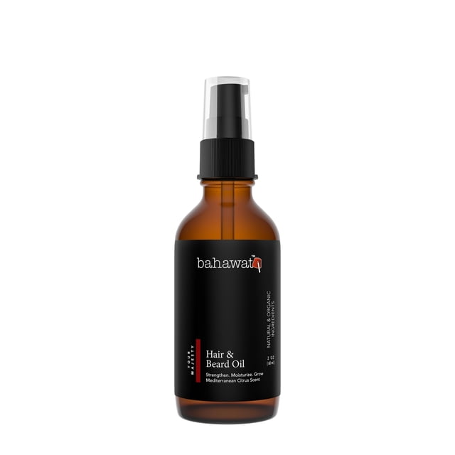 BAHAWAT: Acondicionador y suavizante de aceite para barba premium - Su Majestad - 2 onzas - Alivio para la picazón de la barba y la piel seca - Hecho a mano con ingredientes naturales - La etiqueta pu