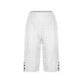 thumbnail image 5 of Miluxas Capri Pants for Women High Waist Wide Leg Eyelet Capris with Pockets Stretchy Loose Fit Casual Lounge Workout White XL(XL), 5 of 5