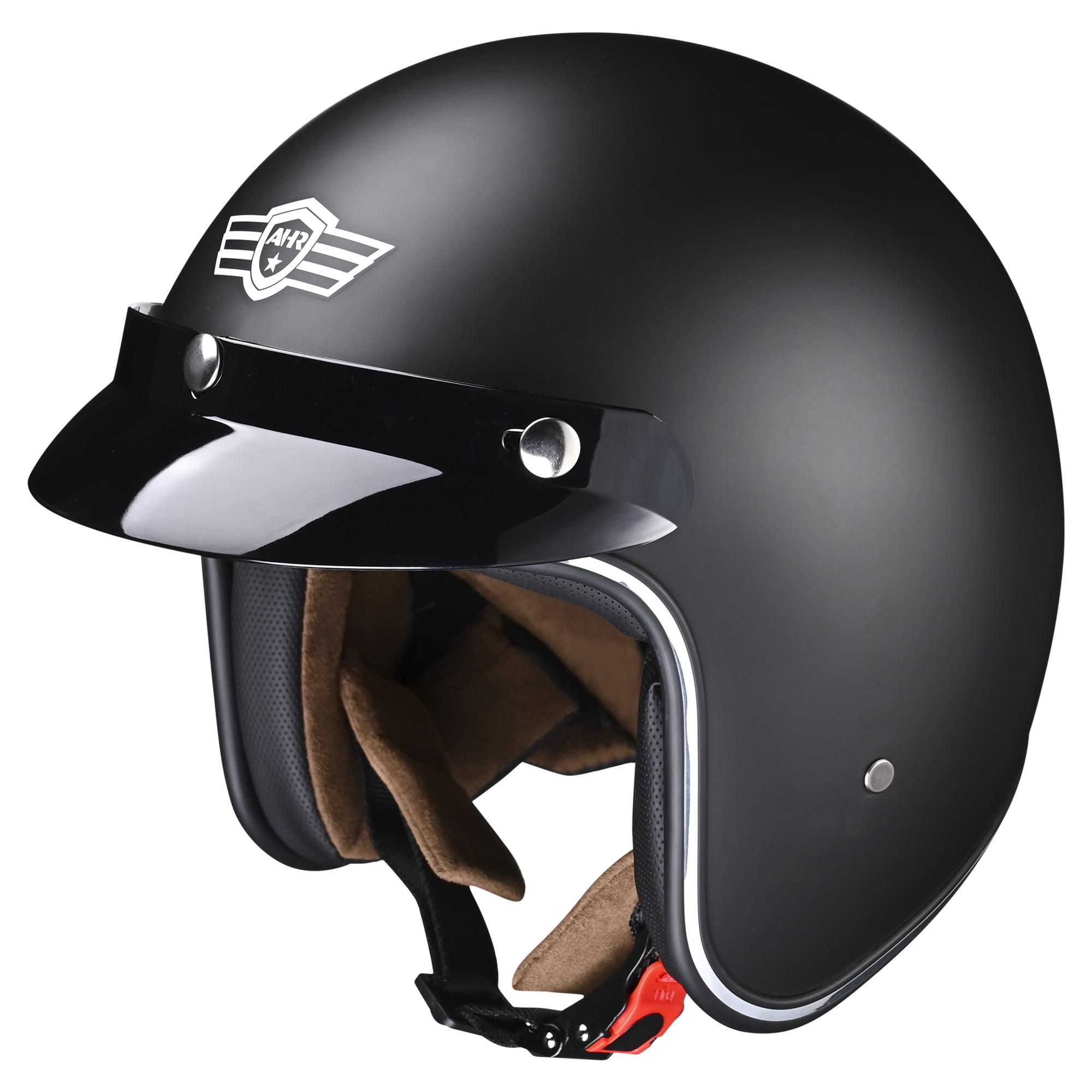Low Profile Helmet Daytona Gun Metal Grey Motorcycle Bobber Cruiser open face