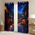 thumbnail image 2 of Feelyou Ancient Japanese House Black Out Curtains, Dreamy Streetscape Curtains Pack of 2 (42x63 Each), Retro Tokyo Theme Bedroom Curtains, Blackout Curtains Home Decor, 2 of 6