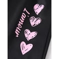 thumbnail image 6 of Fdqin Girls Shorts 4 Pcs Heart Print Athletic Kids Workout Short Beach Summer Vacation Pants Pink Purple Blue Black 4-5 Years, 6 of 7