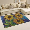 thumbnail image 2 of Dreamtimes Lightweight Non Slip Carpet Mats 60 x 39 inch (5'x 3'3"), Area Soft Rugs Floor Mat Rug Decoration for Kids Room Living Room Oil Painting Sunflowers, 2 of 6
