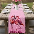 thumbnail image 4 of Valentine's Day Table Runner - 120 Inch Long Flamingos Roses Love Romance Ombre Pink Cotton and Linen Blended Dress Scarves Farmhouse Table Runner for Kitchen Dining, Coffee Table, 13" x 120", 4 of 8