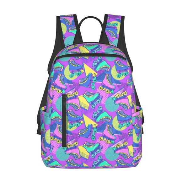 Vsdgher Disco Roller Skates Pattern Travel Laptop Backpack,Lightweight Backpack Travel Hiking Daypack Backpack Work Bag for Men Women