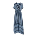 thumbnail image 6 of Mifsaly Womens Boho Maxi Dresses V Neck Short Sleeve Flowy Summer Sundresses High Waist Striped Lightweight Beach Vacation Dress S, 6 of 7