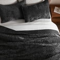 thumbnail image 4 of Velvet Quilt Oversized California King-120''x120'', Lightweight Black Velvet Comforter Set with 2 Pillow Shams, Soft Oversized Cross Stitch Bedspread Coverlet Quilted Bedding Set for All Season, 4 of 7