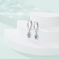 thumbnail image 3 of KUNSIR 925 Sterling Silver Blue &Purple CZ Robot Dangle Hoop Earrings For Women, 3 of 6