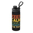 thumbnail image 1 of Botella de agua con aislamiento Keep Calm de 18 oz, de acero inoxidable, novedosa, deportiva, portátil, para viajes, gimnasios al aire libre, 1 of 5