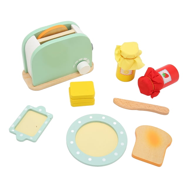 Juego de Juguetes Tostador, Bordes Redondos Coordinacia para oculares para Niños Toaster Toy Solidwoodhwood Habilidades Sociales para el Juego