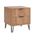 thumbnail image 2 of Pemberly Row Commode Standard à 3 Tiroirs 2 Pcs et Table de Nuit 2.0 en Brun Doré, 2 of 13