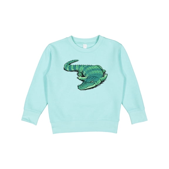 Inktastic Cute Sleepy Alligator Green Alligator Design Toddler Sweatshirt