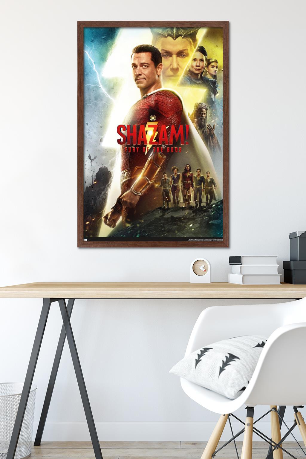 DC Comics Movie Shazam! Fury of the Gods - One Sheet Wall Poster, 22.375" x 34" Framed
