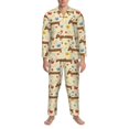 thumbnail image 3 of Picia Dachshund Dog And Flower Pattern Men’s Long-Sleeve Sleepwear Set - Soft 2-Piece Loungewear with Pockets, Comfy PJs for Relaxing Nights-Small, 3 of 7