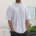 thumbnail image 2 of Yiaimeir ‌Men's Round Neck All-Match T-Shirt Summer Minimalist Solid Color Tee‌, 2 of 5