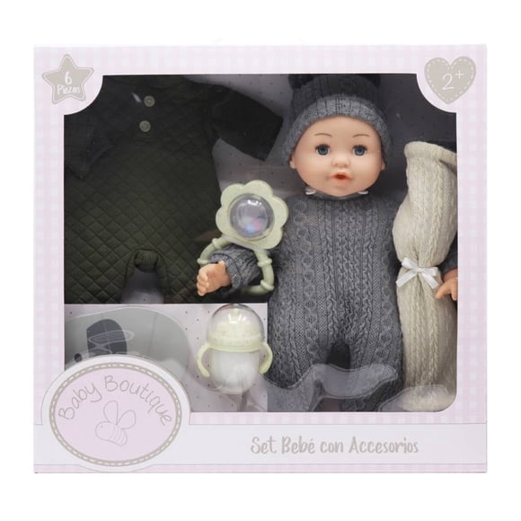 Set de bebé Baby Boutique con Accesorios con Bebé 6 Piezas Multicolor