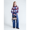 thumbnail image 2 of Free Assembly Women's and Women’s Plus Argyle Sweater with Puff Sleeves, Midweight, Sizes XS-XXL, 2 of 4