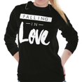 thumbnail image 3 of Falling in Love Romantic Cute Trendy Women's Long Sleeve T Shirt Brisco Brands S, 3 of 5