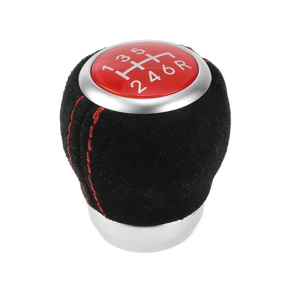 Unique Bargains Gear Shift Knob 6 Speed Manual Stick Shifter Knob for Subaru Impreza WRX STI 09-18 Plastic Faux Leather