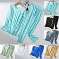 thumbnail image 3 of Mens Thin Long Johns Set Ice Silk Long Underwear Long Sleeves Top/bottom/2pc Set, 3 of 9