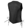 thumbnail image 7 of Milwaukee Leather ML1255 Women's Black Braided Premium Leather Side Lace Motorcycle Rider Vest Large, 7 of 7