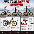 thumbnail image 3 of EOEOTWO 750W Peak Fat Tire Electric Bike for Adults - 28 MPH Fast Cruiser, 60-Mile Range, 48V 15Ah Battery 26" All-Terrain E-Bike Mountain Bicycle,UL 2849, 3 of 12