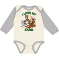 thumbnail image 3 of Inktastic I Love My Farm with Happy Farm Animals Boys or Girls Long Sleeve Baby Bodysuit, 3 of 5