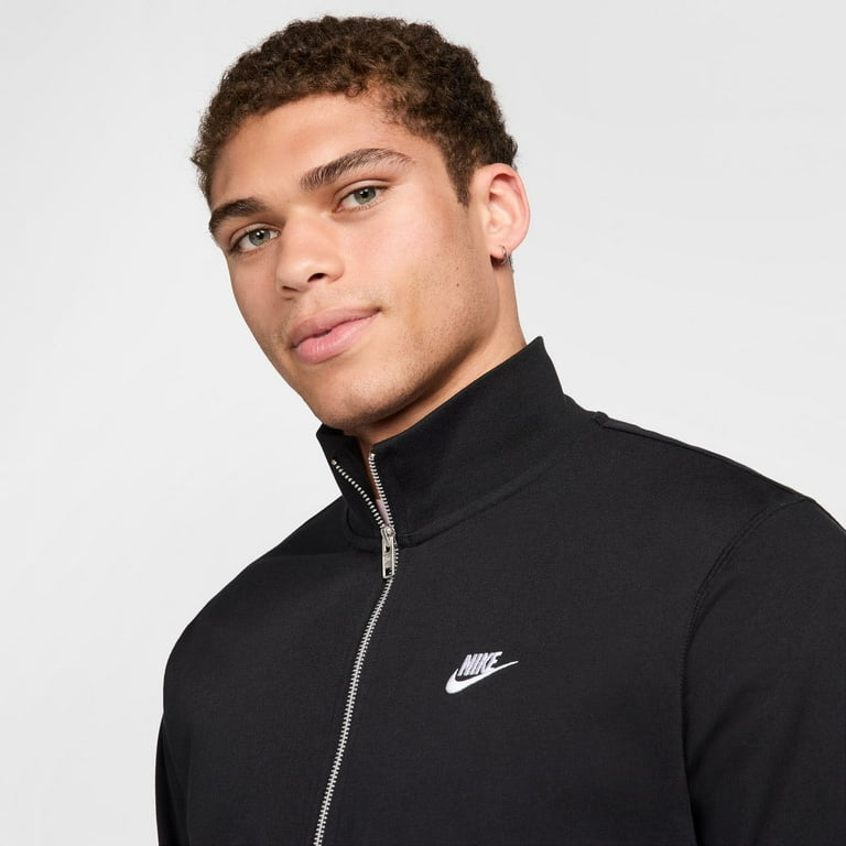 Men s Nike Club Knit Jacket Color Black Size L Walmart