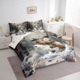 thumbnail image 3 of Feelyou Winter Cartoon Snowman Bedding Comforter Set 7 Pieces, Merry Christmas Full Bedding Set, Western Festival Holiday Reversible Fitted Sheet Flat Sheet, Lightweight Room Decor, 3 of 7