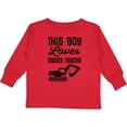 thumbnail image 3 of Inktastic This Boy Loves Digger Trucks Construction Boys Long Sleeve Toddler T-Shirt, 3 of 5