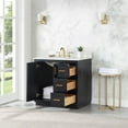thumbnail image 5 of Gazsi 36" Single Bathroom Vanity Set in Black Oak with Grain White Composite Stone Countertop without Mirror, 5 of 9