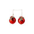 thumbnail image 1 of Qarigey 1 par de pendientes de mujer, pendiente de decoración de árbol de Navidad, joyería de oreja de aleación de moda para citas, adornos de Ropa, zapatos y accesorios Miscelánea Fruta Qarigey AP013835-02, 1 of 6