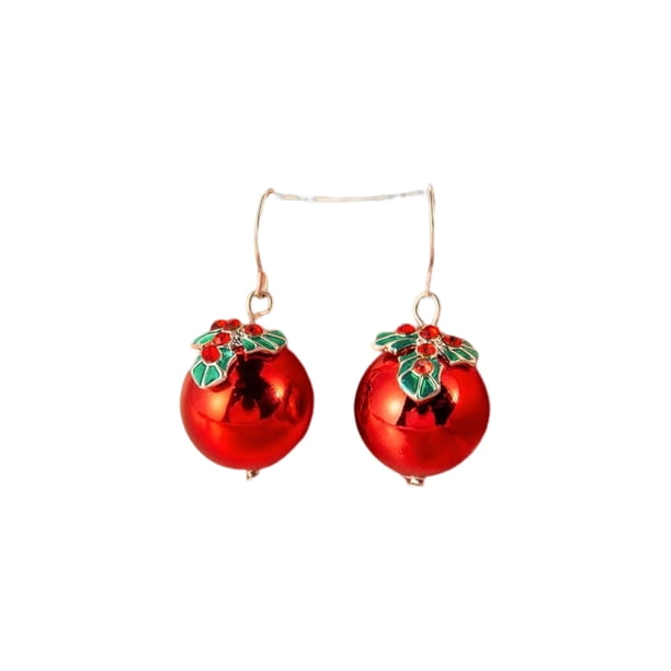 1 par de pendientes de mujer, pendiente de decoración de árbol de Navidad, adornos de joyería de oreja de aleación Simple, adornos de fiesta Ropa, zapatos y accesorios Miscelánea Fruta Guardurnaity AP013835-02