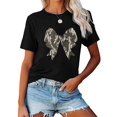 thumbnail image 2 of Women Crew Neck T-Shirt butterfly Graphic Shirt Casual Loose Short Sleeve Top, 2 of 5
