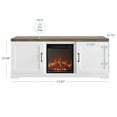 thumbnail image 5 of BELLEZE Modern 58 Inch Farmhouse TV Stand with 18 Inch Electric Fireplace & Media Entertainment Center Console Table for TV up to 65 Inch with Storage Cabinets and Infrared Heater - Hilo (White), 5 of 7