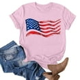 thumbnail image 4 of Sexlip Womens Swimsuit Set Waving Flag Print Cover Up Design Crew Neck Short Sleeve Loose Silhouette Lightweight Fabric for Beach Vacations Pink XL, 4 of 4