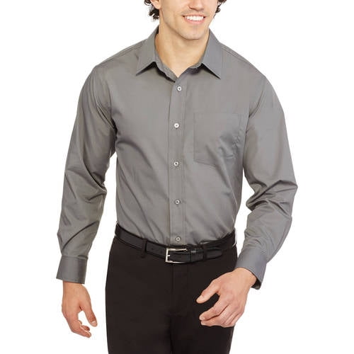 walmart mens long sleeve dress shirts