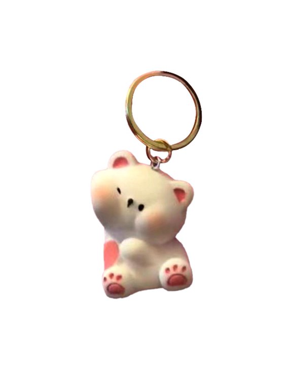 DLQT Bear Keychain Pendant Cute Cartoon Bear And You Stick Love Couple Magnetic Keychain Small Pendant Gift Doll Small Gift