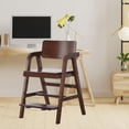 thumbnail image 1 of Silla alta de madera maciza para ordenador, silla de escritorio ajustable y fácil de limpiar Toda la madera oscura, 1 of 8