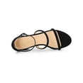 thumbnail image 4 of BLISSFUL STEP Women's Open Toe Strappy Block Heel Sandals Black 10, 4 of 8