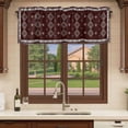 thumbnail image 6 of Brown Boho Curtain Valances for Windows, Kitchen Valance Window Treatments Panel 2 Pack, Retro Farmhouse Abstract Geometric Ethnic Art Rod Pocket Short Curtains for Bathroom Bedroom 60 x 18 Inch, 6 of 8
